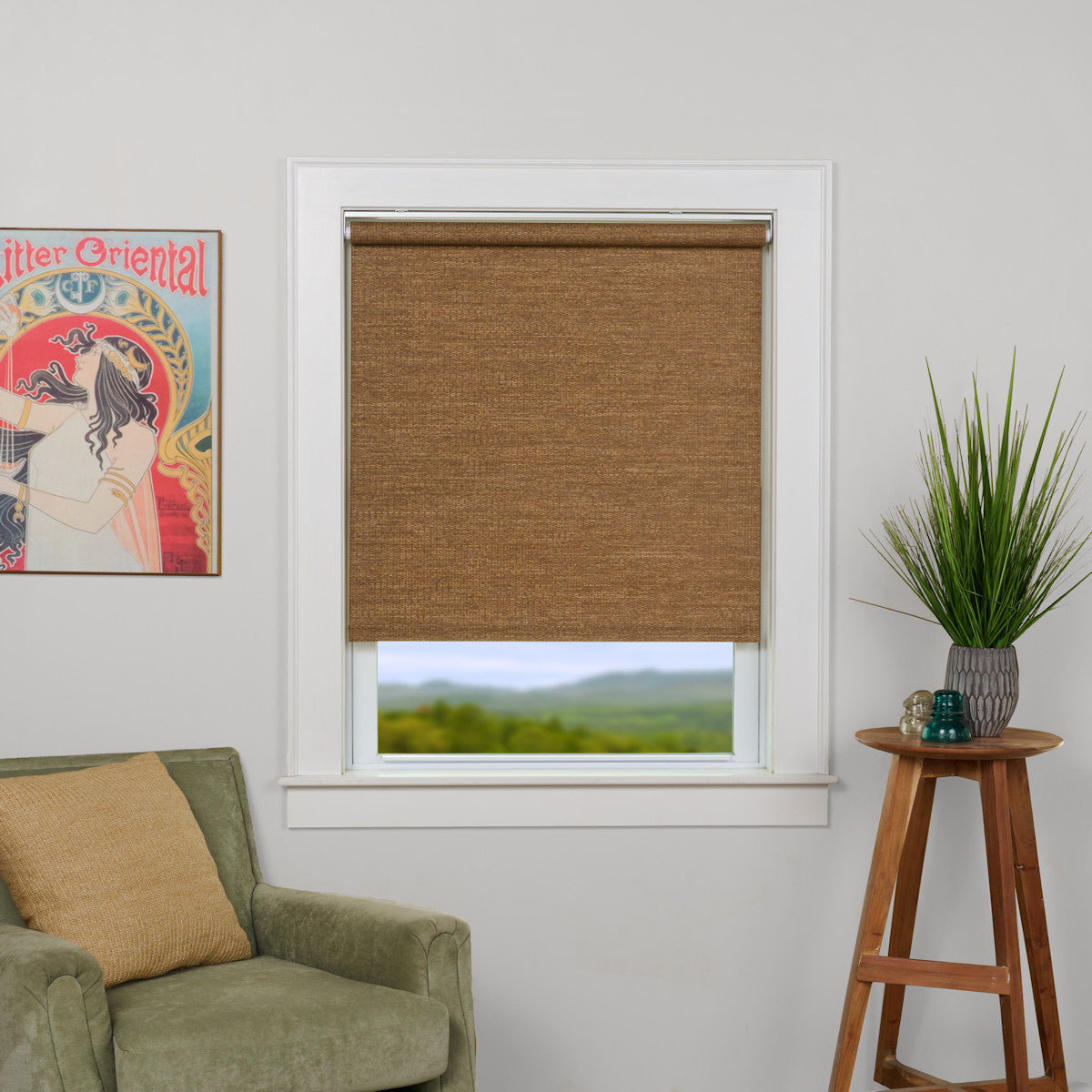 Deluxe Woven Cane Paper Roller Shade Cocoa – Port & Bay